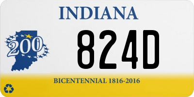 IN license plate 824D