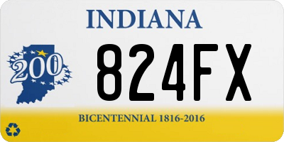 IN license plate 824FX
