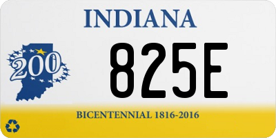 IN license plate 825E