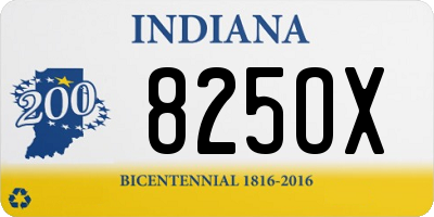IN license plate 825OX