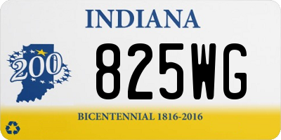 IN license plate 825WG
