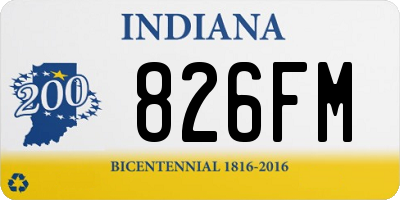 IN license plate 826FM