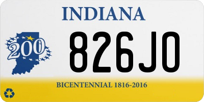 IN license plate 826JO