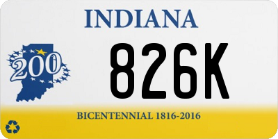 IN license plate 826K