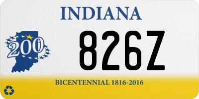 IN license plate 826Z