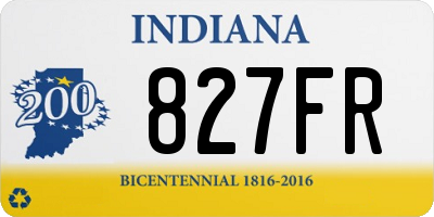 IN license plate 827FR