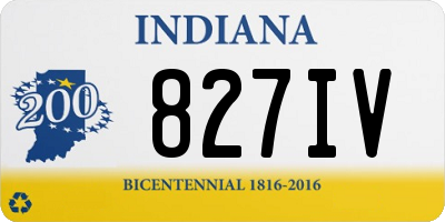 IN license plate 827IV