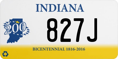 IN license plate 827J