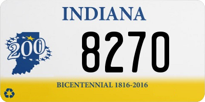 IN license plate 827O