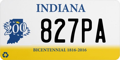 IN license plate 827PA