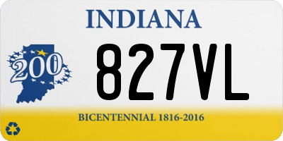 IN license plate 827VL