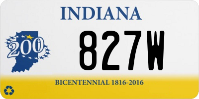 IN license plate 827W