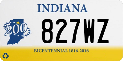 IN license plate 827WZ