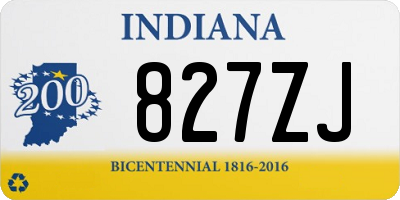 IN license plate 827ZJ