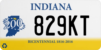 IN license plate 829KT