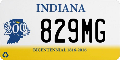 IN license plate 829MG
