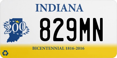 IN license plate 829MN