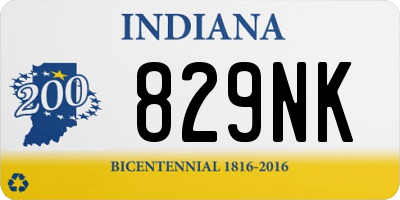 IN license plate 829NK