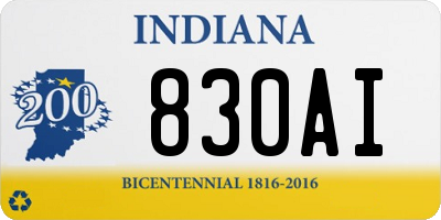 IN license plate 830AI
