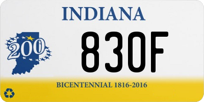 IN license plate 830F