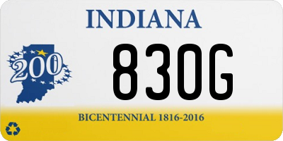 IN license plate 830G