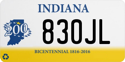 IN license plate 830JL