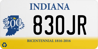 IN license plate 830JR