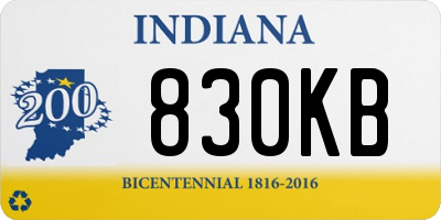 IN license plate 830KB