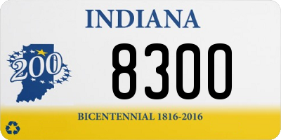 IN license plate 830O