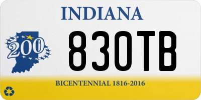 IN license plate 830TB