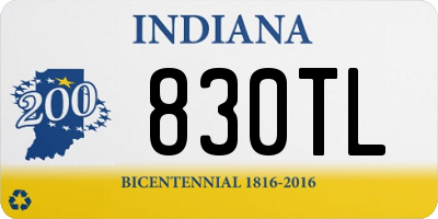 IN license plate 830TL