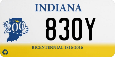 IN license plate 830Y