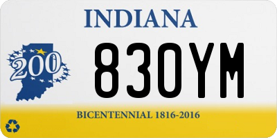 IN license plate 830YM