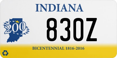 IN license plate 830Z