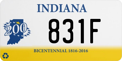 IN license plate 831F