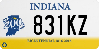 IN license plate 831KZ