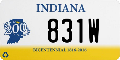 IN license plate 831W