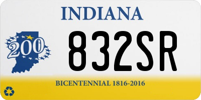 IN license plate 832SR