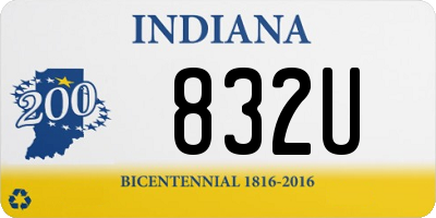 IN license plate 832U