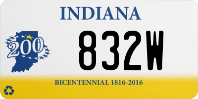 IN license plate 832W