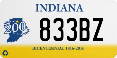 IN license plate 833BZ