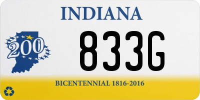 IN license plate 833G