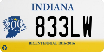 IN license plate 833LW