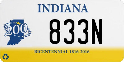 IN license plate 833N