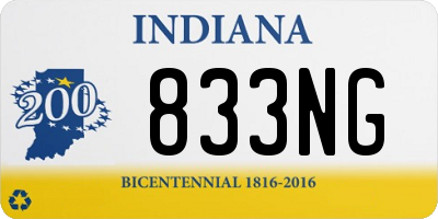 IN license plate 833NG