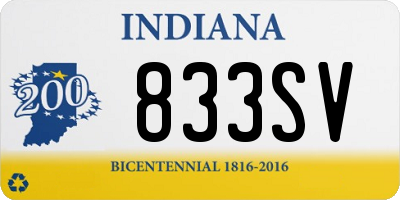 IN license plate 833SV