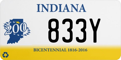 IN license plate 833Y