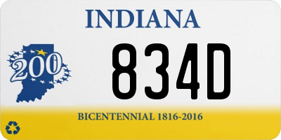 IN license plate 834D