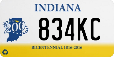 IN license plate 834KC