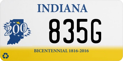 IN license plate 835G